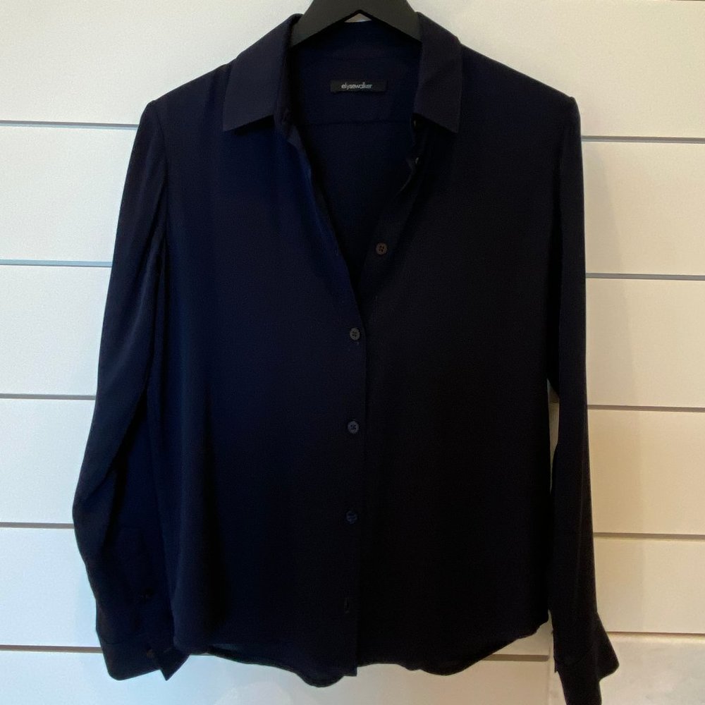 Silk navy blouse, never worn